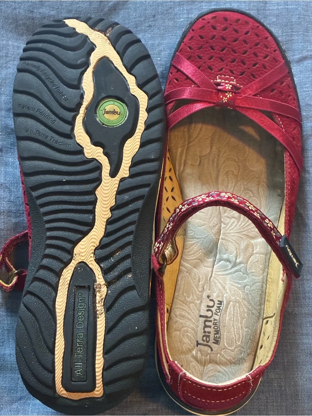 Jambu Red Mary Jane Flat with Cutout Upper size 7.5